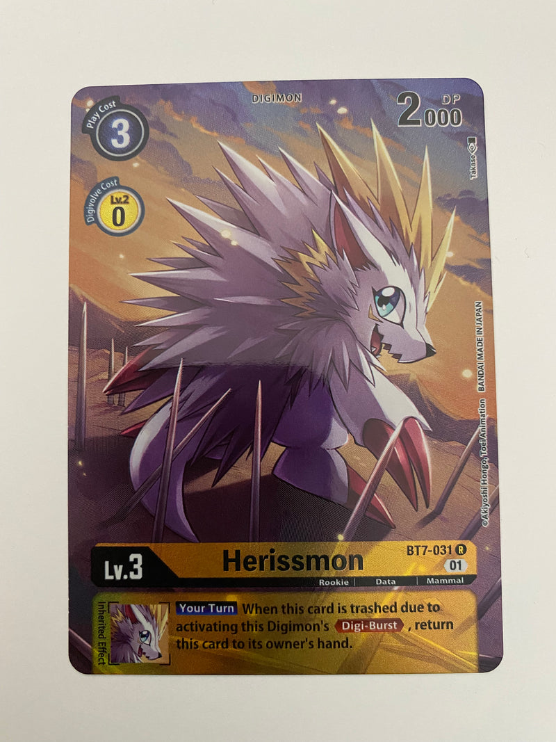 Digimon TCG Herissmon BT7-031 R Alternate Art Next Adventure Near Mint