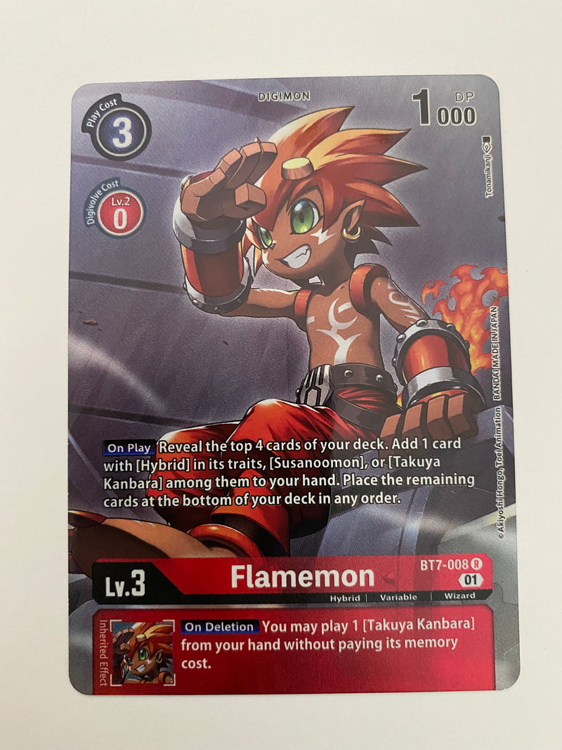 Digimon TCG Flamemon BT7-008 R Next Adventure Holo Near Mint