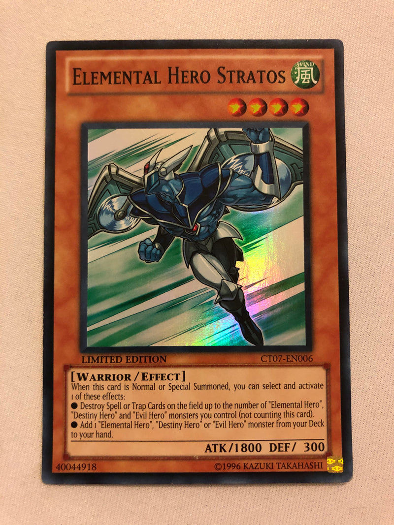 Yugioh Elemental HERO Stratos CT07-EN006 Super Rare Limited Edition Near Mint