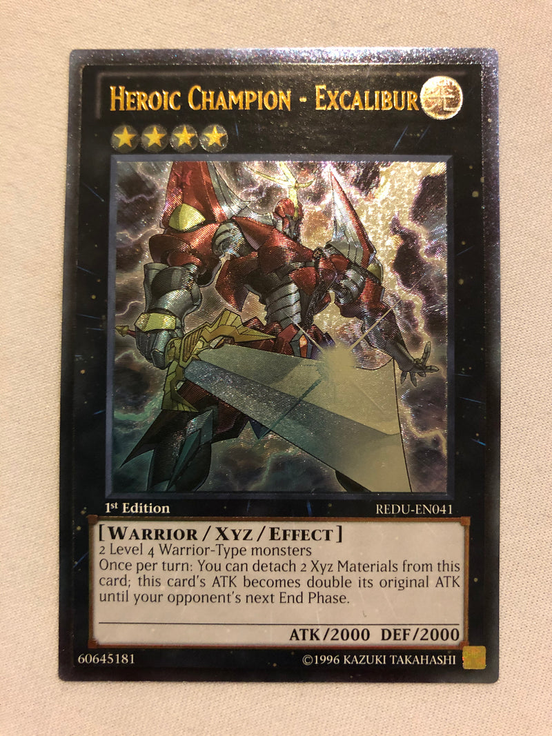 Yugioh Heroic Champion Excalibur REDU EN041 1st Edition Ultimate Rare Near Mint
