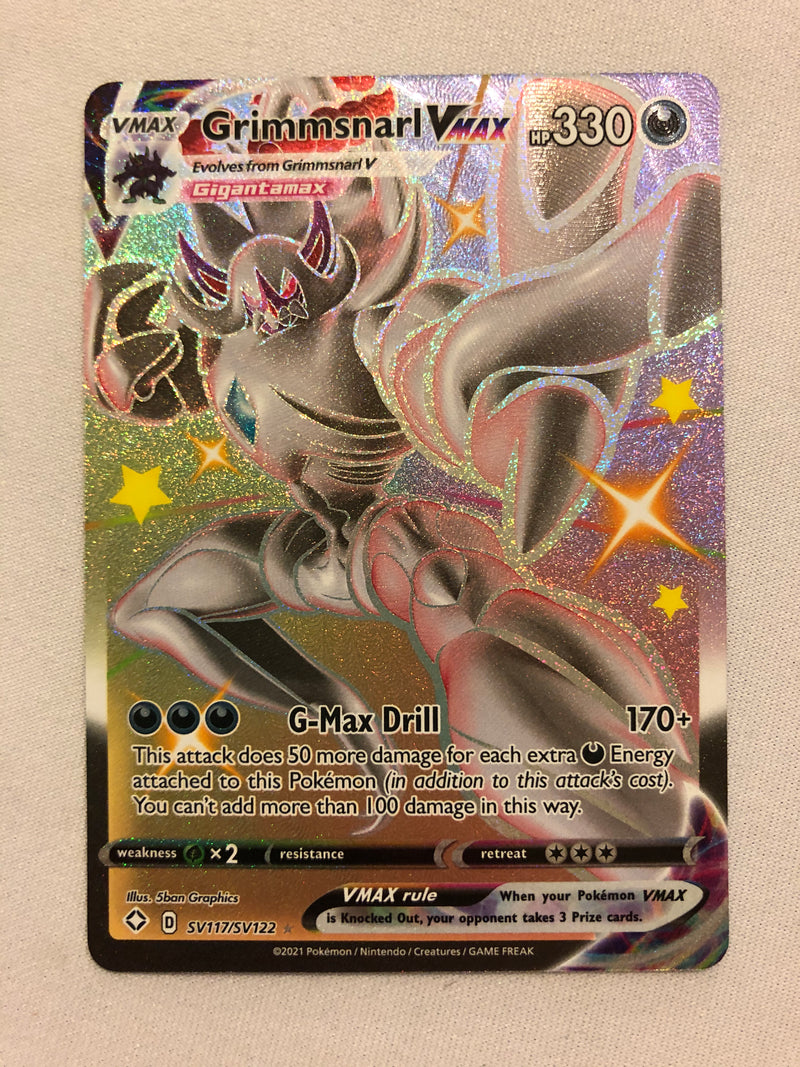 Grimmsnarl VMAX SV117/SV122 Holo Ultra Rare Shining Fates Pokemon Card Near Mint