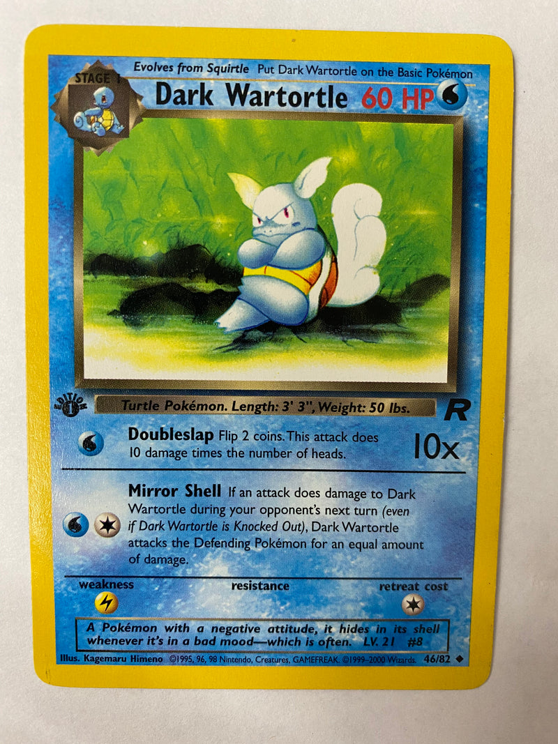 Dark Wartortle 46/82 Uncommon 1st Edition Vintage Pokemon Card NM