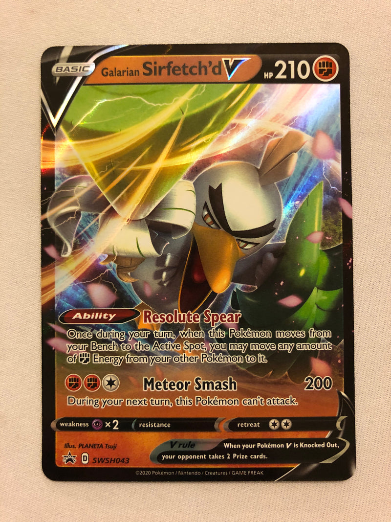 Galarian Sirfetch'd V SWSH043 Black Star Promo Holo Pokemon Card Near Mint