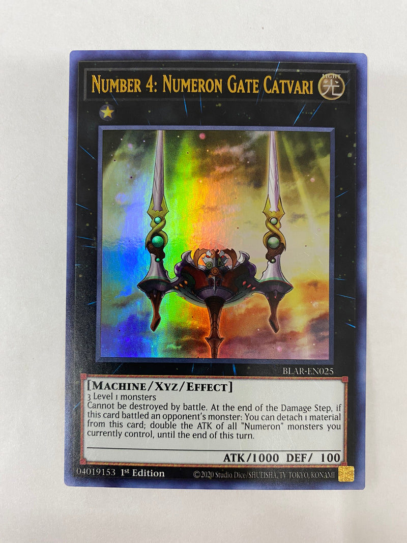 Yugioh Number 4: Numeron Gate Catvari  BLAR-EN025 Ultra Rare 1st Edition NM