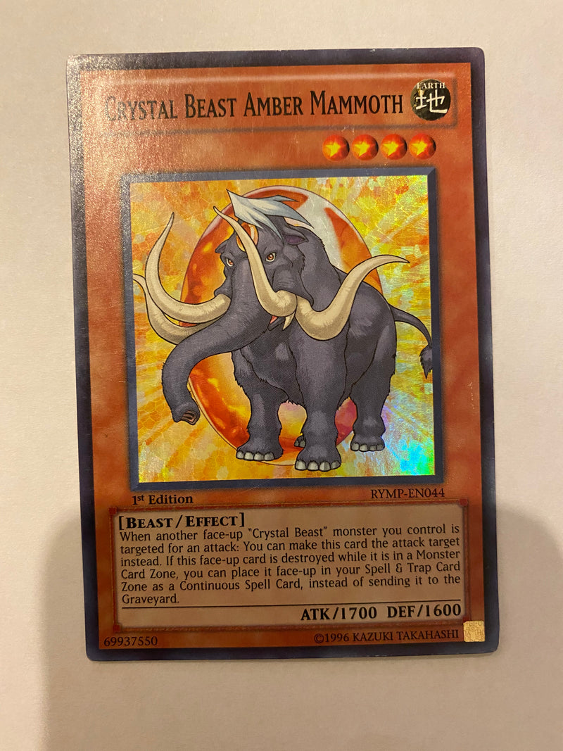 Yugioh Crystal Beast Amber Mammoth RYMP-EN044 Super Rare 1st Edition N Yugioh Crystal Beast Amber Mammoth RYMP-EN044 Super Rare 1st Edition N