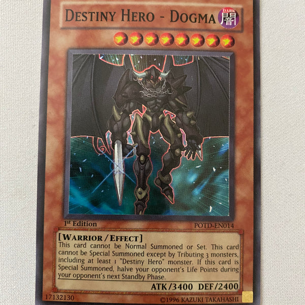 destiny hero monsters Yugioh Destiny Hero Dogma POTD-EN014 Super Rare 1st Edition Near Mint
