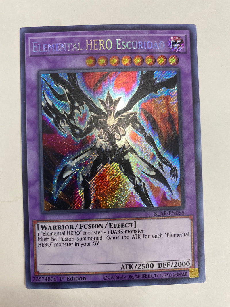 Elemental HERO Escuridao BLAR-EN056 Secret Rare 1st Edition Near Mint