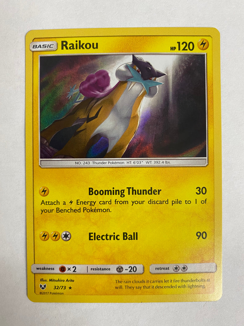Raikou 32/73 Sun Moon Pokemon Card Near Mint