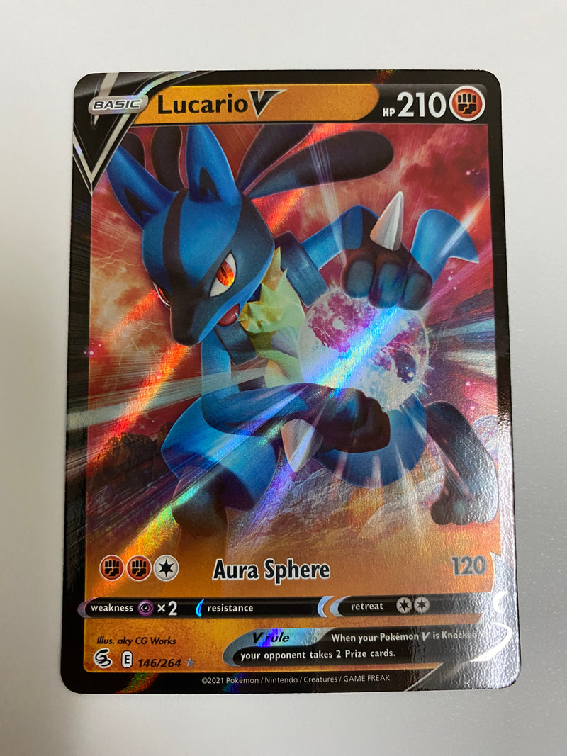 Lucario V Fusion Strike 146/264 Holo Ultra Rare Pokemon Card Naer Mint Lucario V Fusion Strike 146/264 Holo Ultra Rare Pokemon Card Naer Mint