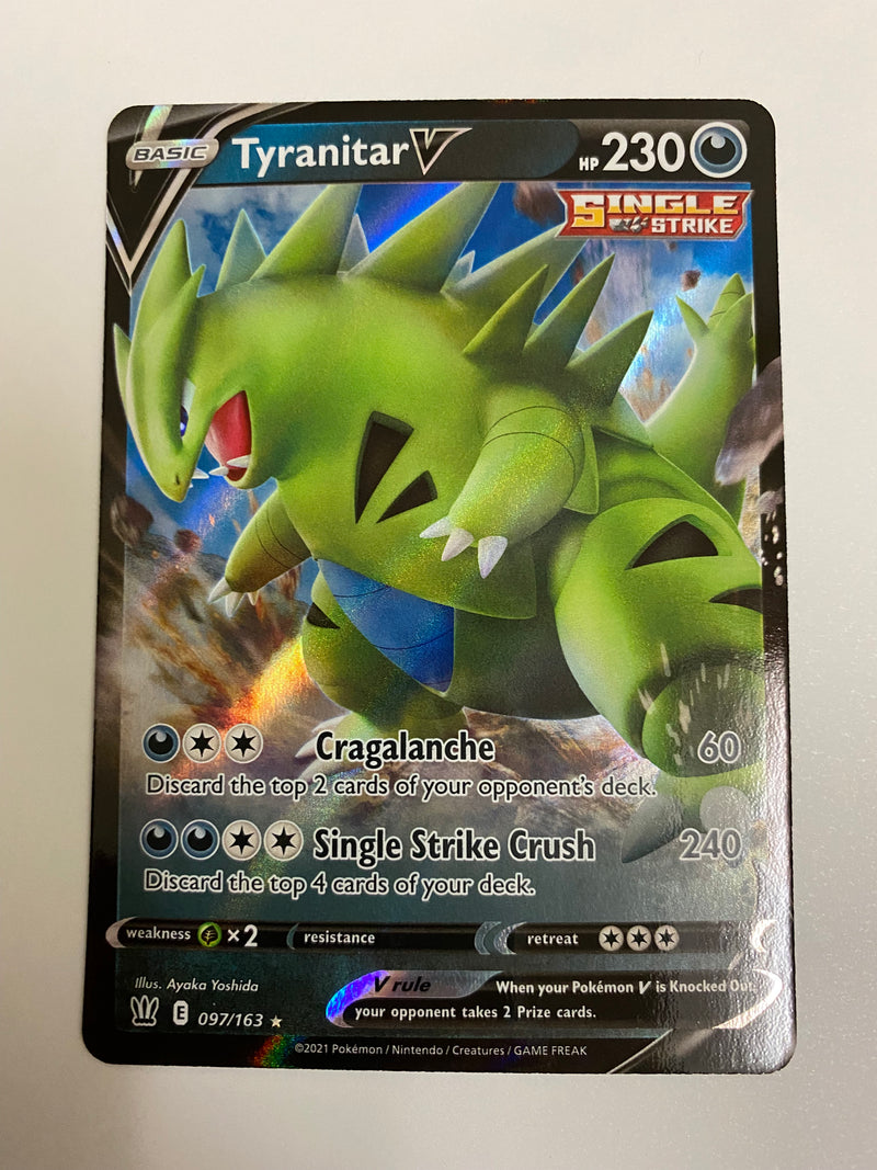 Tyranitar V 097/163 Ultra Rare, Battle Styles Pokemon Card Near Mint Tyranitar V 097/163 Ultra Rare, Battle Styles Pokemon Card Near Mint
