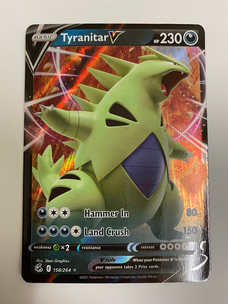 Tyranitar V 158/264 Fusion Strike Full Art Ultra Rare Pokemon Card Nea Tyranitar V 158/264 Fusion Strike Full Art Ultra Rare Pokemon Card Nea