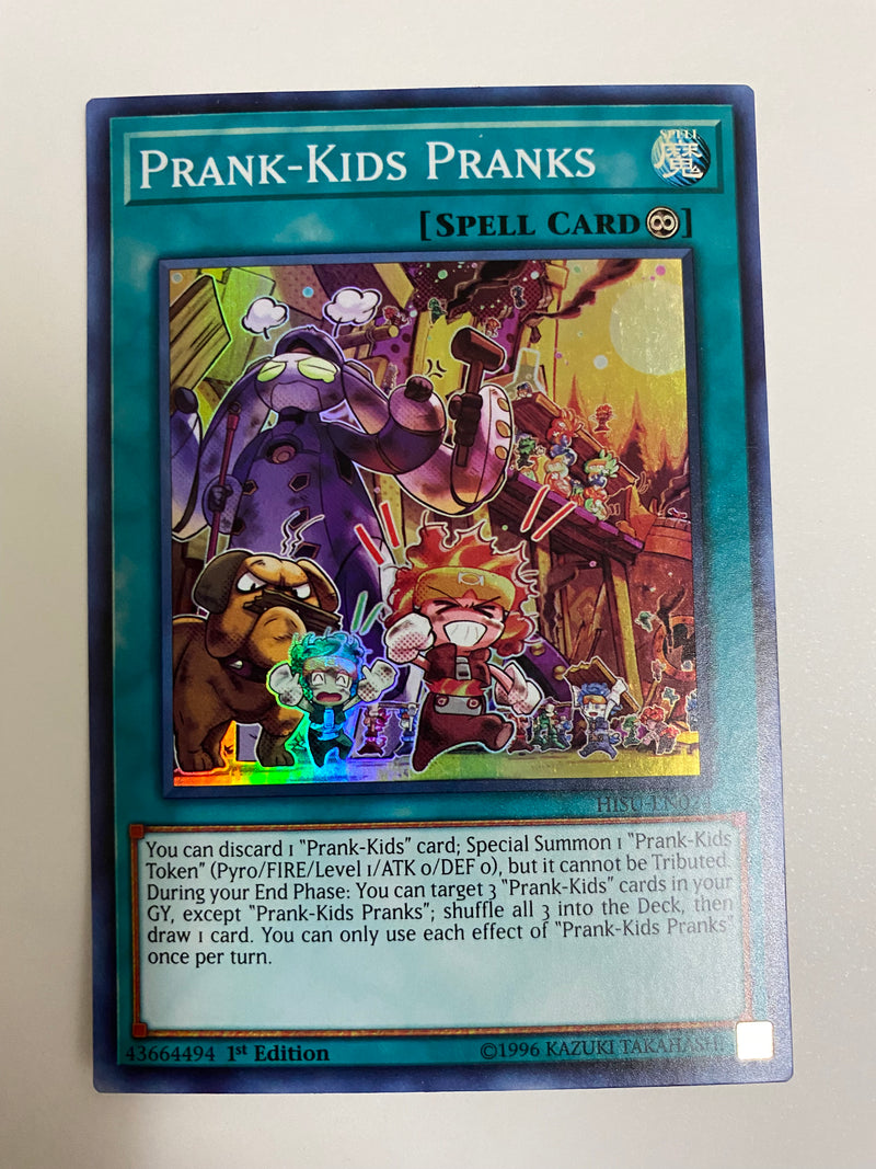 Yugioh Prank-Kids Pandemonium HISU-EN025 Super Rare 1st Edition Naer Mint