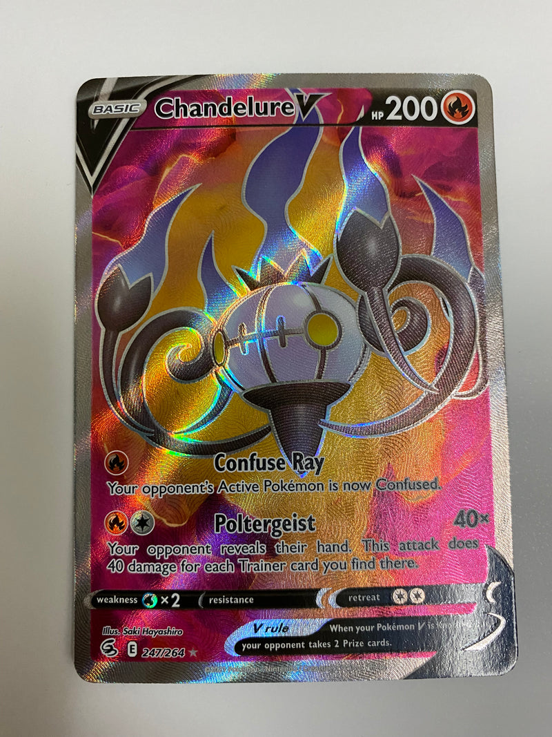 Chandelure V 247/264 Full Art Ultra Rare Holo Pokémon TCG Fusion Strike - NM/MT