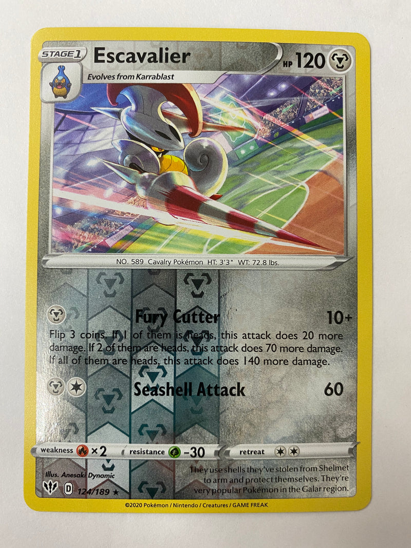 Escavalier 124/189  Reverse Holo Pokemon Caed Near Mint