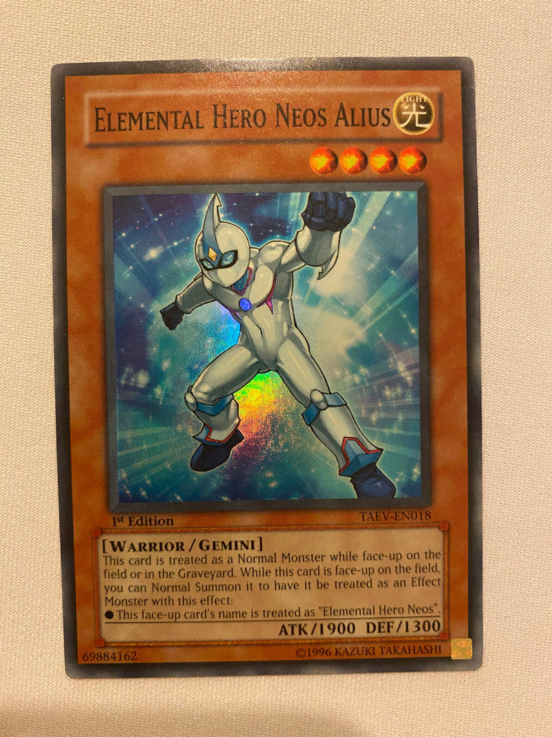 Yugioh Elemental Hero Neos Alius TAEV-EN018  1st Edition  Super Rare NM