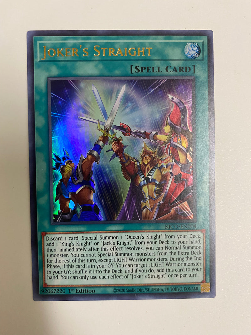 Yugioh Joker''s Straight KICO-EN004 Ultra Rare 1st Edition Near Mint Yugioh Joker''s Straight KICO-EN004 Ultra Rare 1st Edition Near Mint