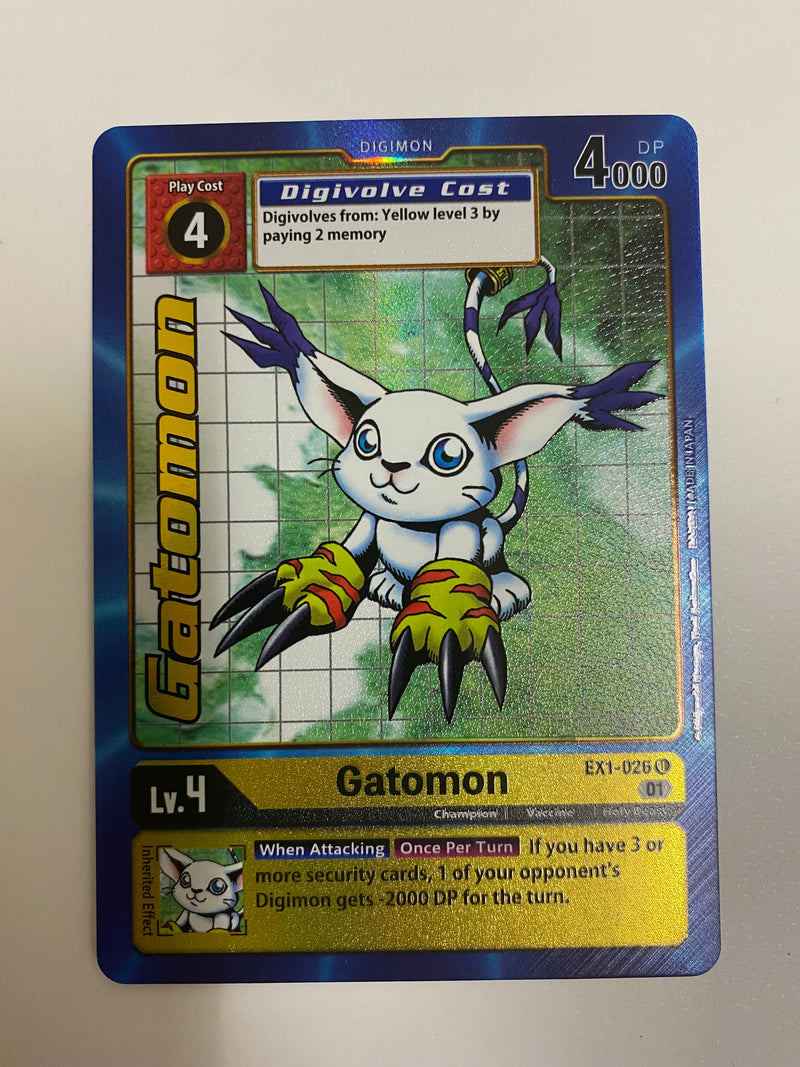 Digimon TCG Gatomon Alternate Art Foil  EX1-026 Near Mint
