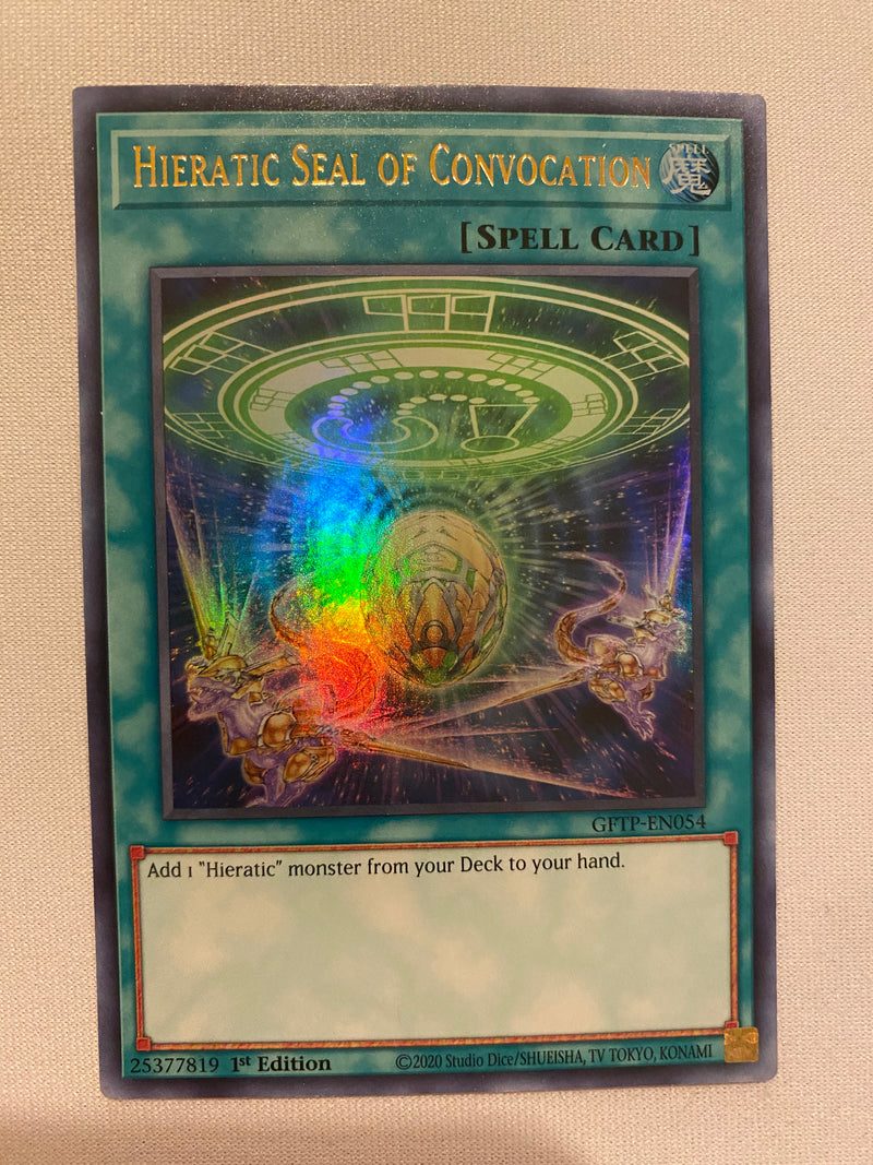 Yugioh  Hieratic Seal of Convocation  GFTP-EN054 Ultra Rare 1st Edition NM