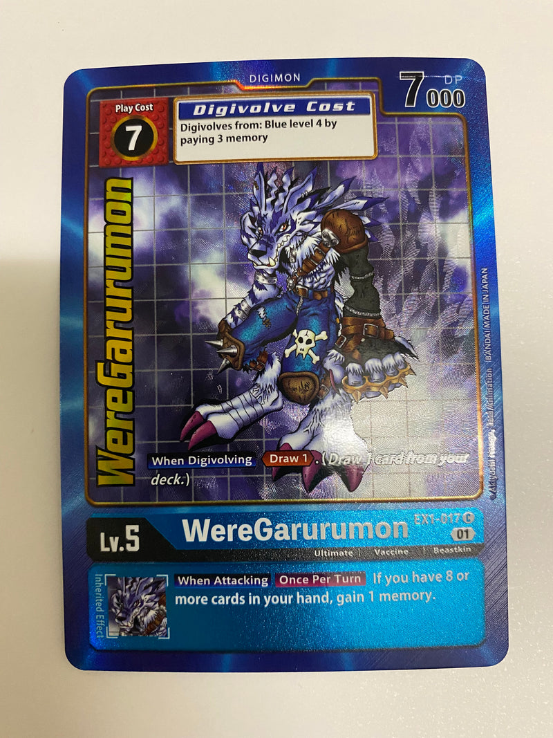 Digimon TCG  WereGarurumon  EX1-017 Alternative Art Near Mint