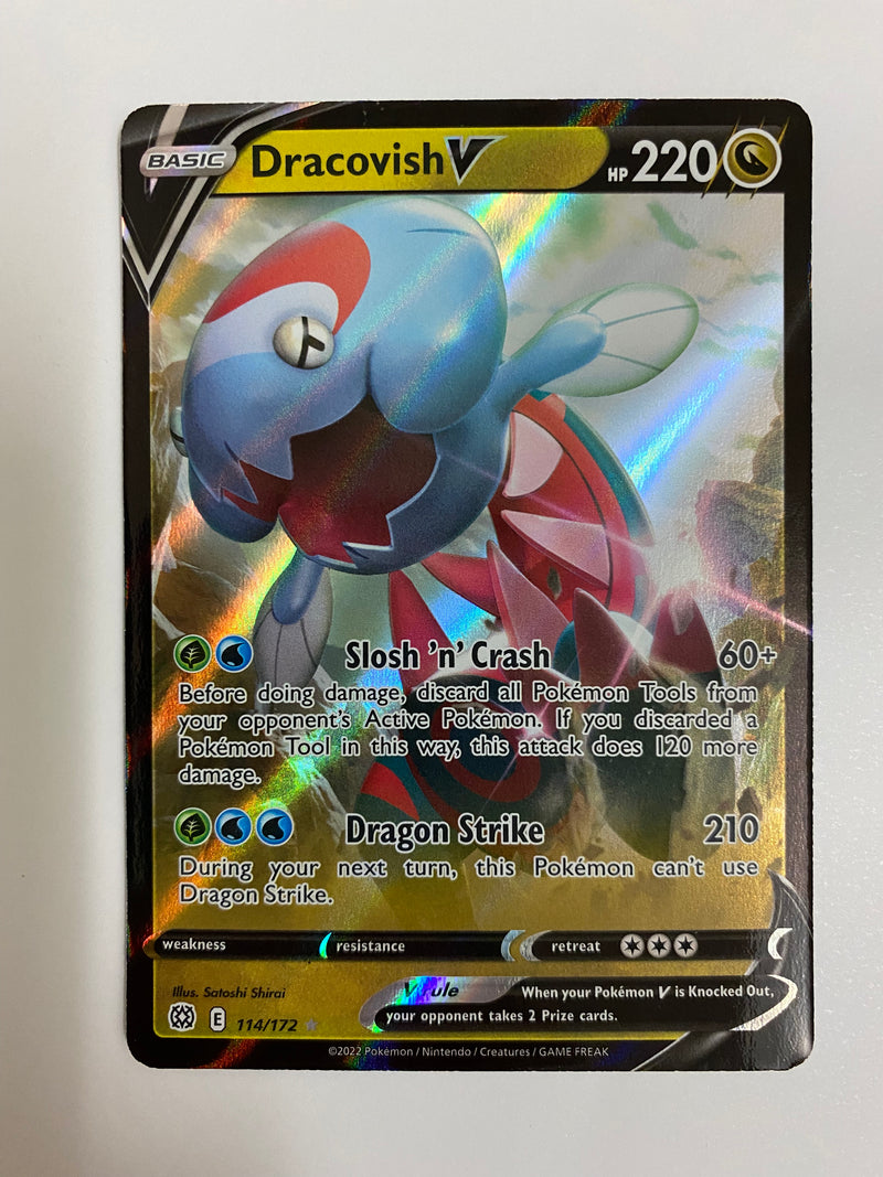 Dracovish V 114/172 Sword & Shield: Brilliant Stars  Holo Ultra Rare Near Mint