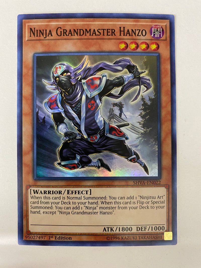 yugioh ninja cards Yugioh Ninja Grandmaster Hanzo SHVA-EN022 Super Rare 1st Edition NM