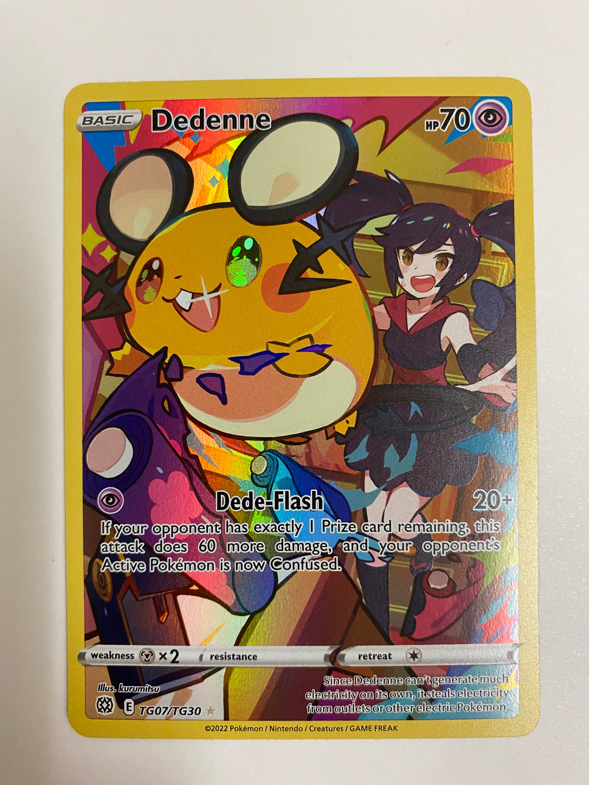 Dedenne TG07/TG30 Brilliant Stars Full Art Pokemon Card Near Mint