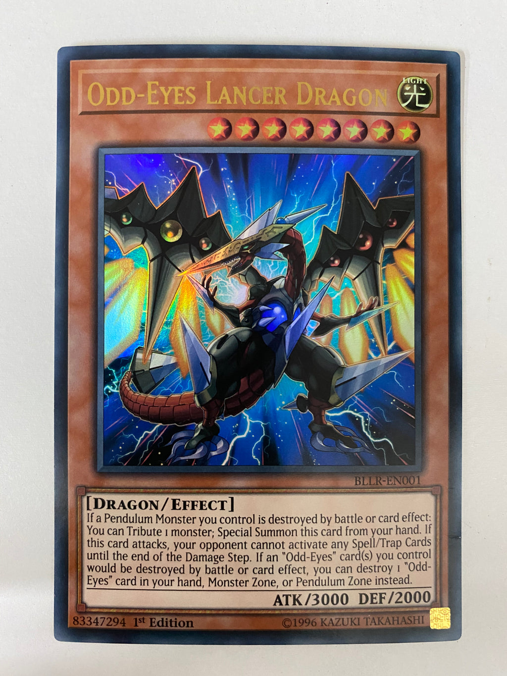 Yugioh Odd-Eyes Lancer Dragon BLLR-EN001 Ultra Rare 1st Edition NM Yugioh Odd-Eyes Lancer Dragon BLLR-EN001 Ultra Rare 1st Edition NM
