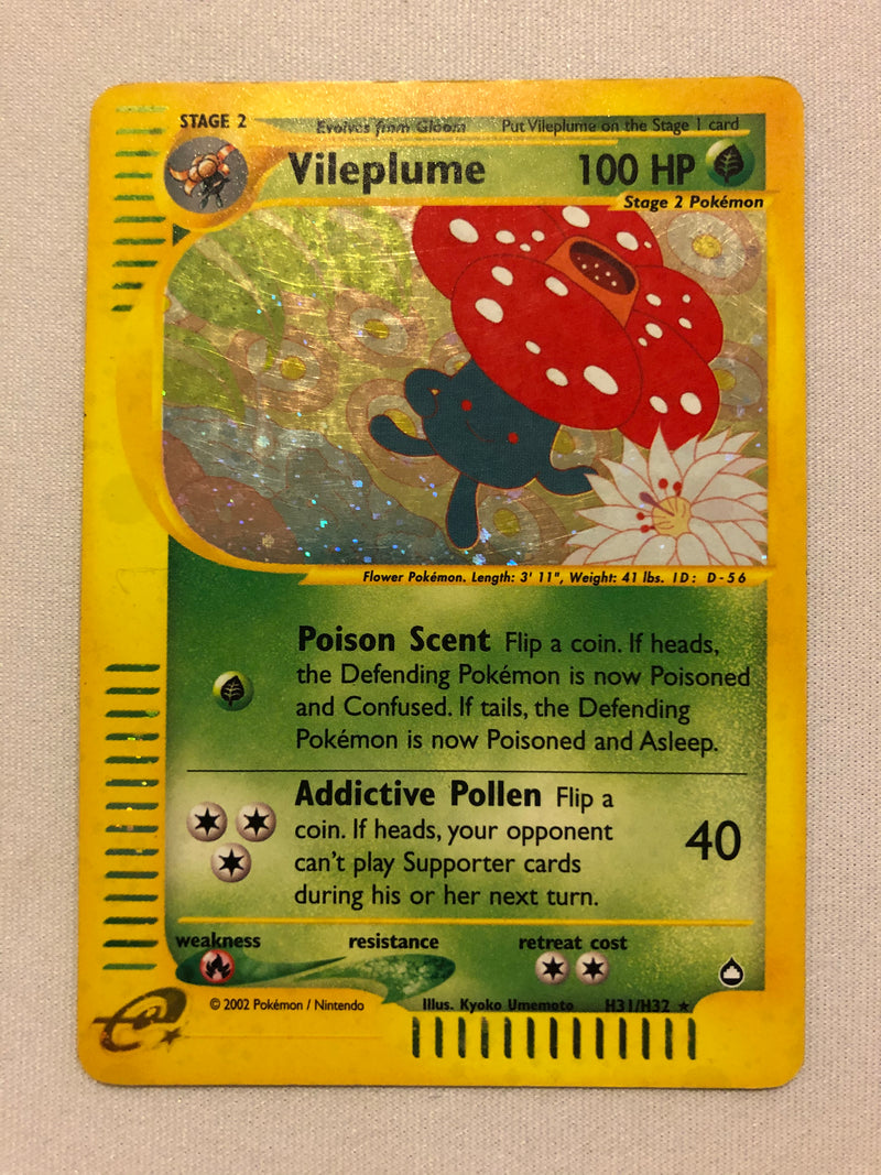 Vileplume H31/H32 Holo Rare Aquapolis Pokemon Card Near Mint
