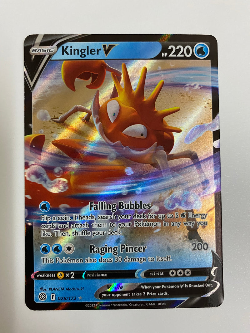 Kingler V 028/172 Brilliant Stars Ultra Rare Pokemon Card Near Mint