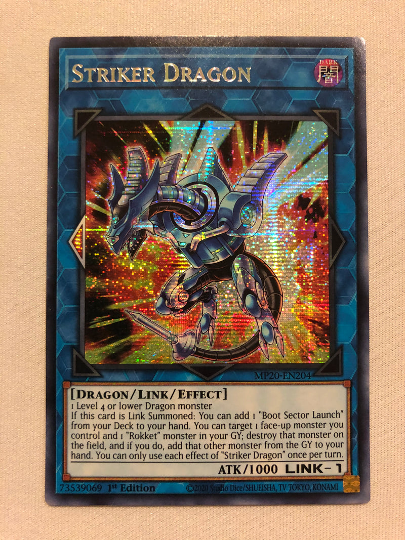 Yugioh Striker Dragon MP20-EN204 Prismatic Secret Rare 1st Edition Near Mint