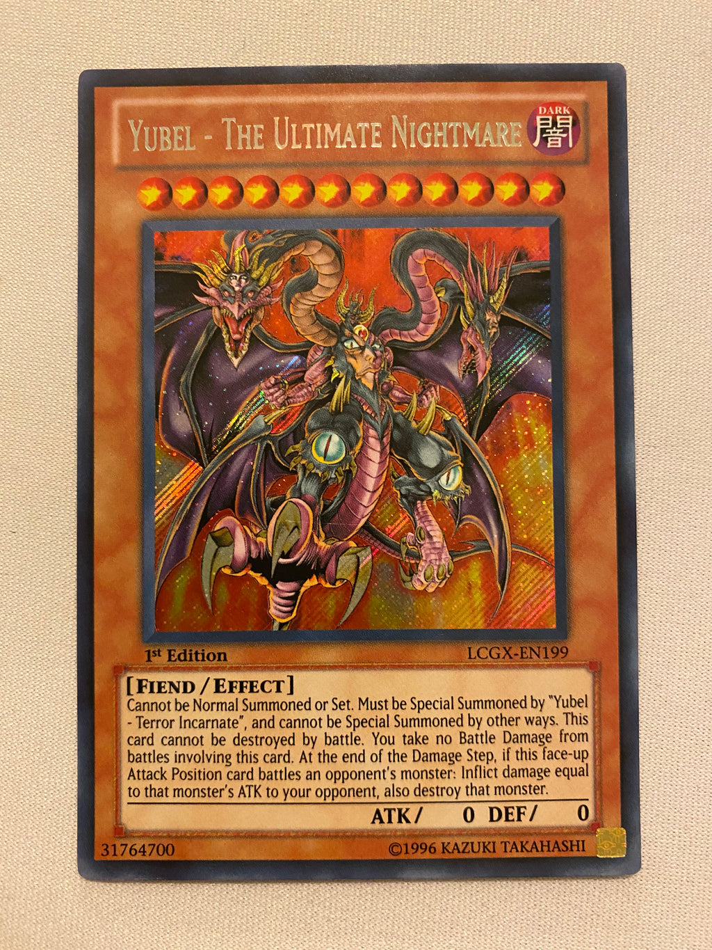 Yugioh Yubel - The Ultimate Nightmare LCGX-EN199 1st Edition Secret Ra Yugioh Yubel - The Ultimate Nightmare LCGX-EN199 1st Edition Secret Ra