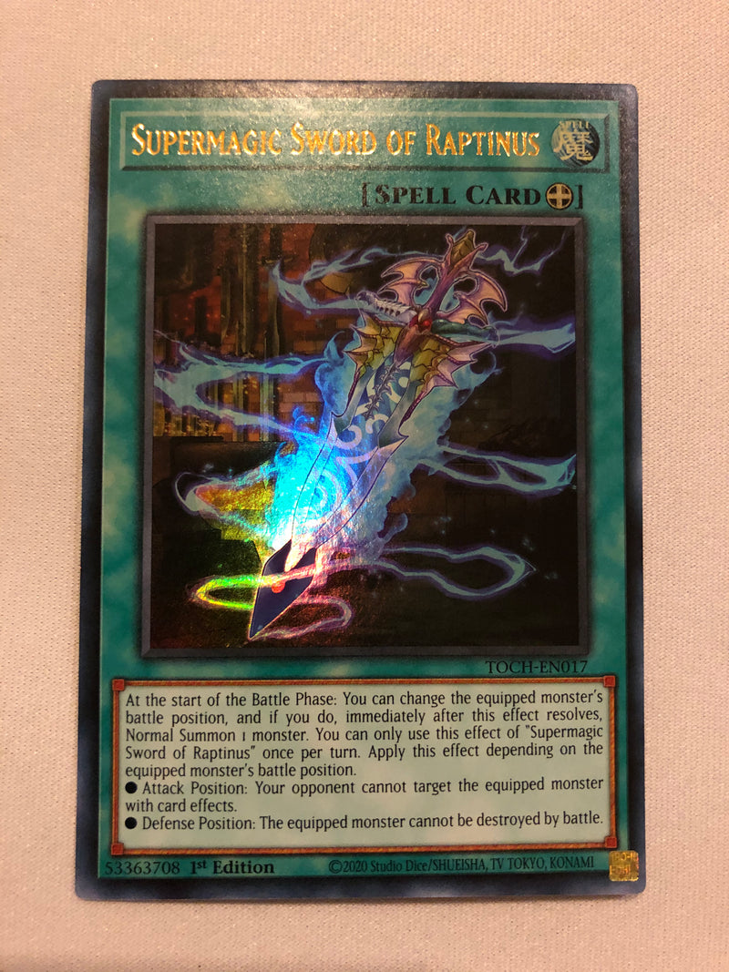 Yugioh Supermagic Sword of Raptinus TOCH-EN017 Ultra Rare 1st Edition Near Mint