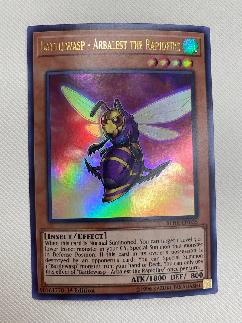 Yugioh Battlewasp  Arbalest the Rapidfire  BLHR-EN035 Ultra Rare 1st Edition NM