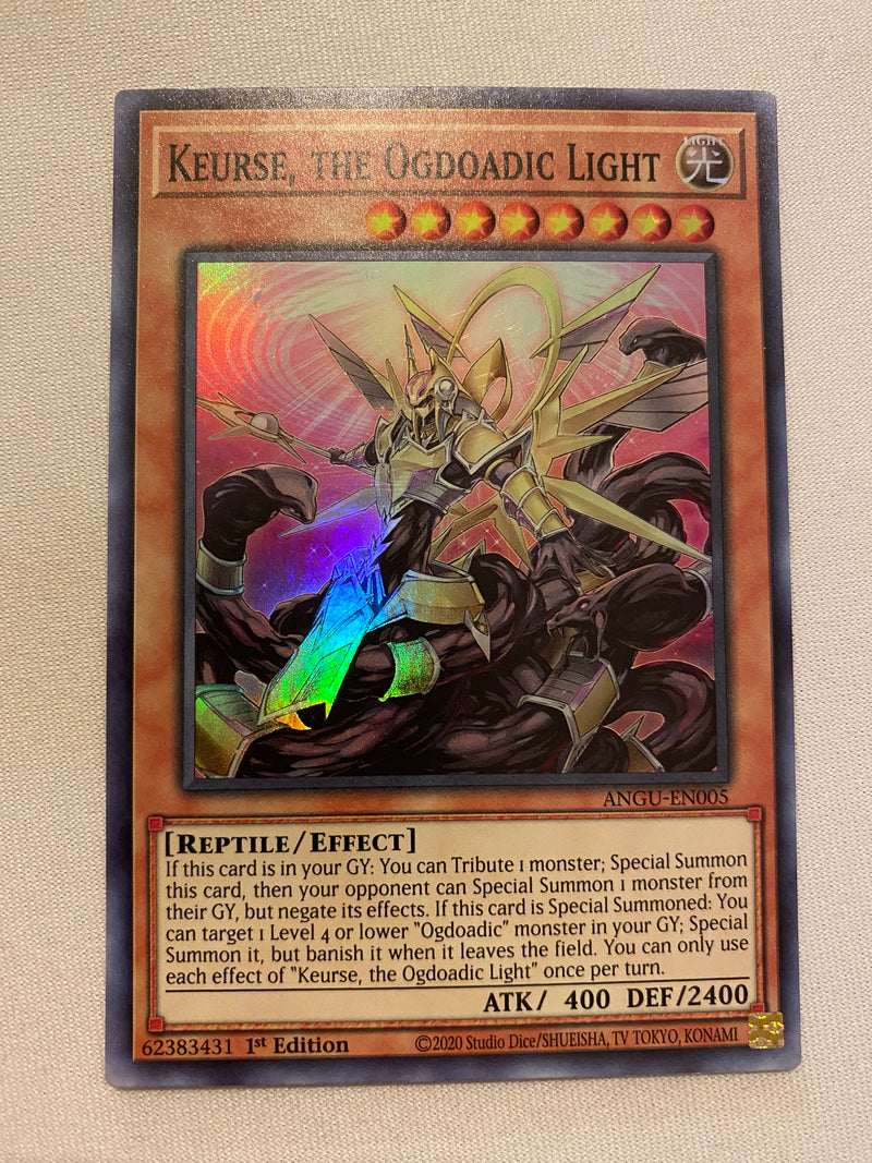 Yugioh Keurse, the Ogdoadic Light ANGU-EN005 Super Rare 1st Edition NM