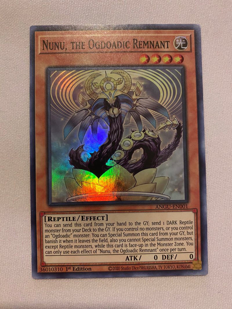 Yugioh Nunu, the Ogdoadic Remnant ANGU-EN001 Super Rare 1st Edition NM