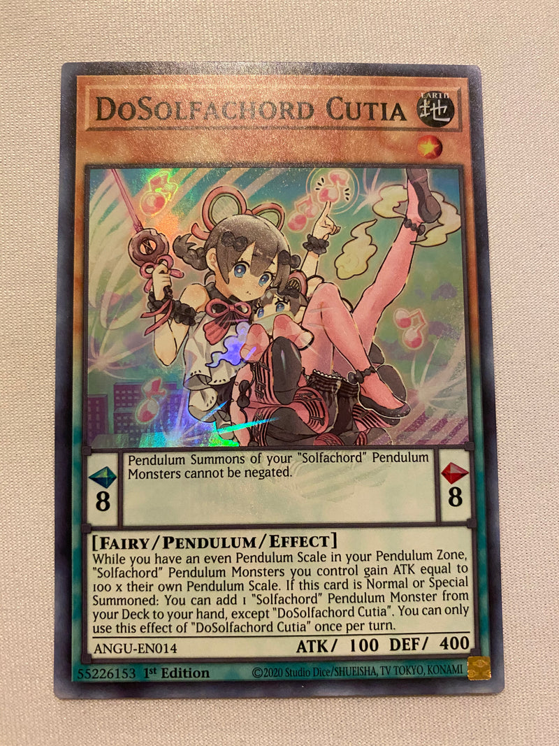 Yugioh DoSolfachord Cutia ANGU-EN014 Super Rare 1st Edition NM