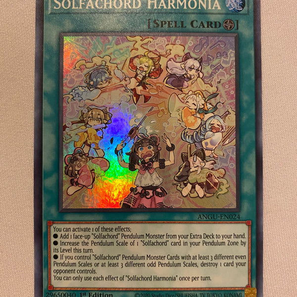 solfachord deck yugioh Yugioh Solfachord Harmonia ANGU-EN024 Super Rare 1st Edition NM