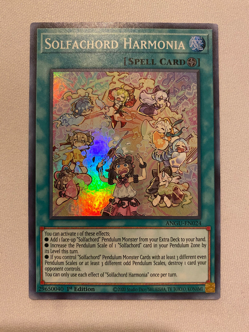 Yugioh Solfachord Harmonia ANGU-EN024 Super Rare 1st Edition NM