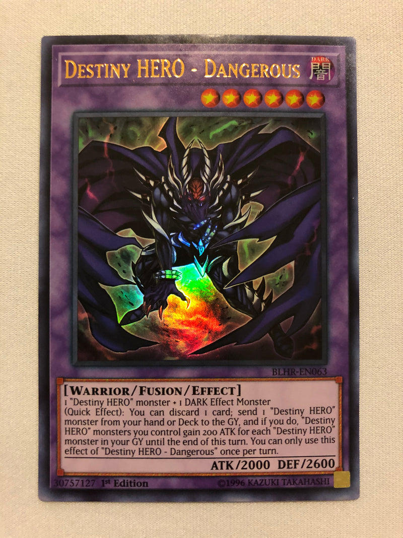 Yugioh Destiny HERO - Dangerous BLHR-EN063 Ultra Rare 1st Edition Near Mint