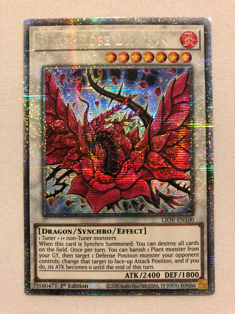 Yugioh Black Rose Dragon LIOV-EN100 Starlight Rare 1st Edition Near Mint