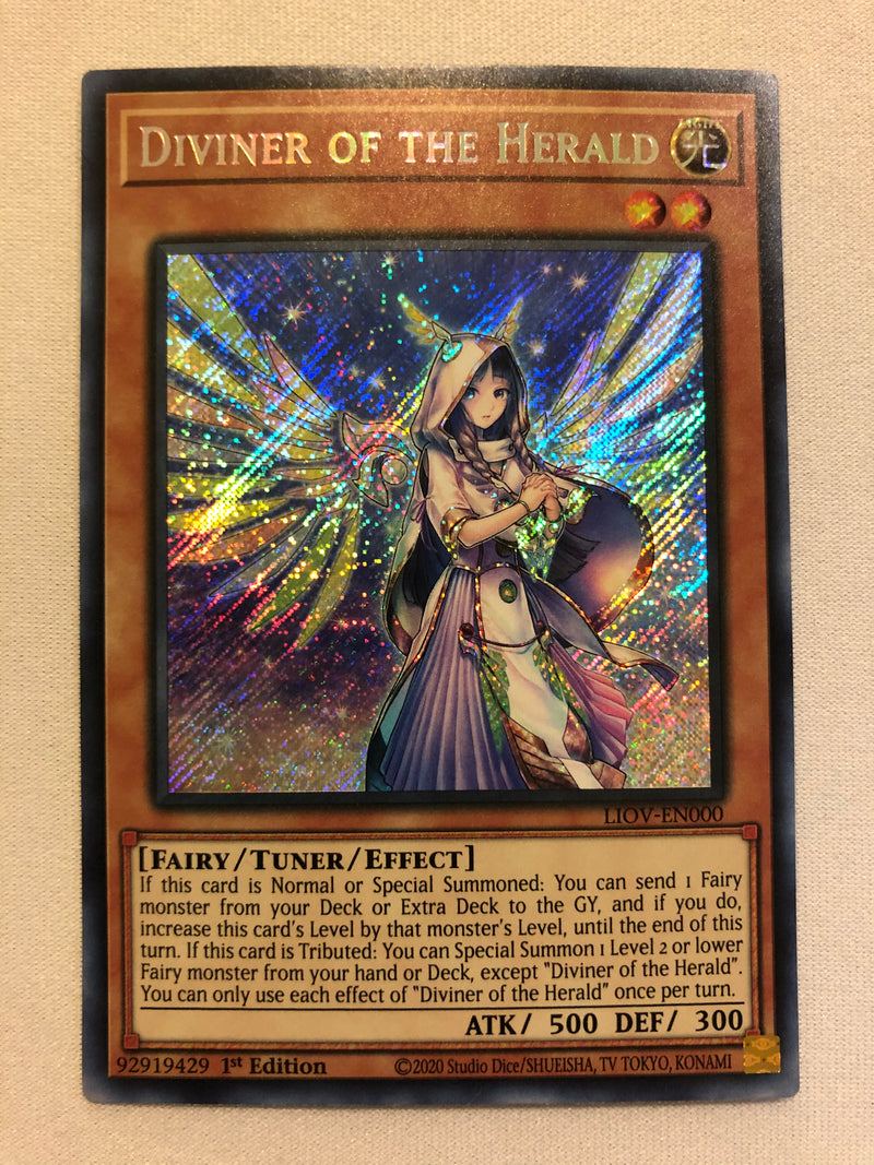 Yugioh Diviner of the Herald LIOV-EN000 1st Edition Secret Rare Near Mint