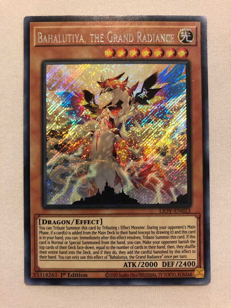 Yugioh Bahalutiya, the Grand Radiance LIOV-EN023 Secret Rare 1st Edition Near Mint