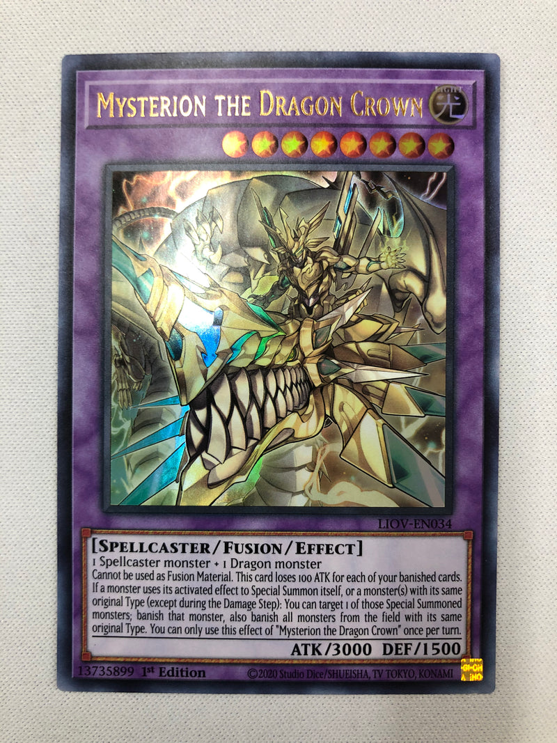 Yugioh Mysterion the Dragon Crown LIOV-EN034 Ultra Rare 1st Edition Near Mint