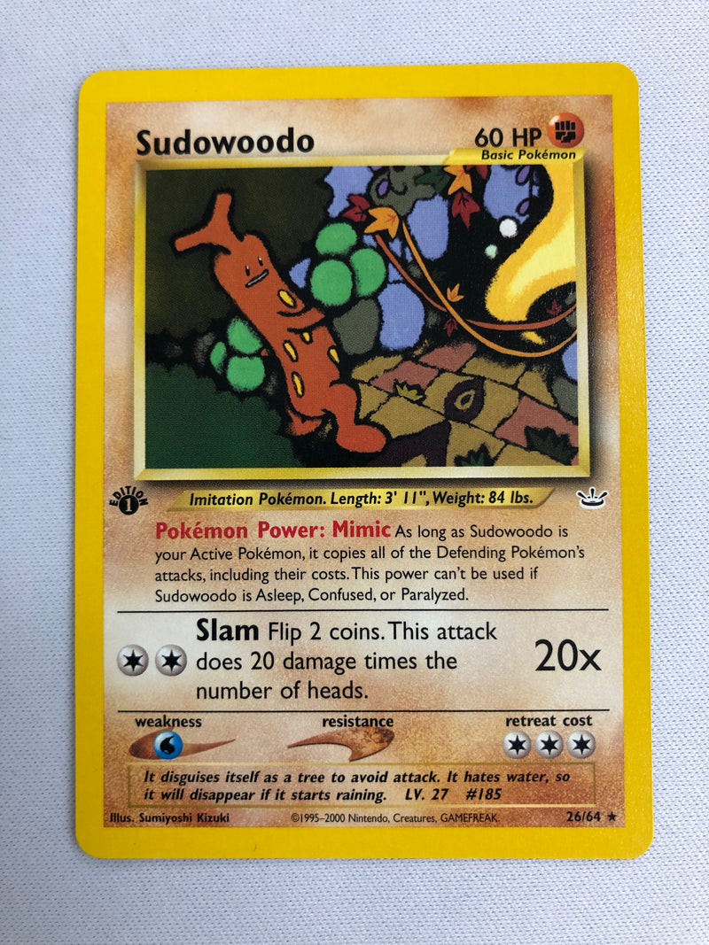 Sudowoodo 26/64 1st Edition Neo Revelation Non-Holo Rare Pokemon Card Near Mint