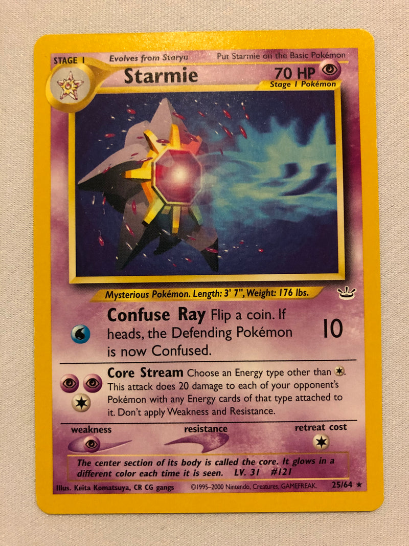 Starmie 25/64 Rare Neo Revalations Pokemon Card Near Mint