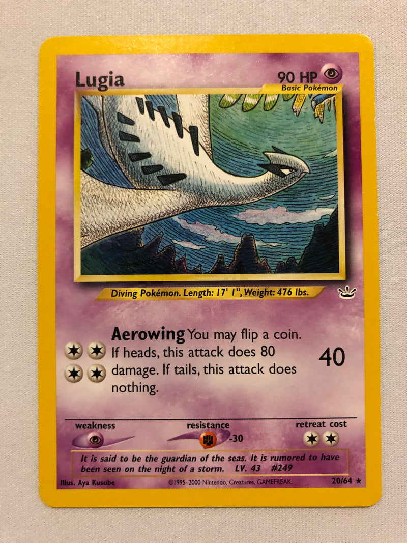 Lugia 20/64 Neo Revelation Non-Holo Rare Pokemon Card Near Mint Lugia 20/64 Neo Revelation Non-Holo Rare Pokemon Card Near Mint