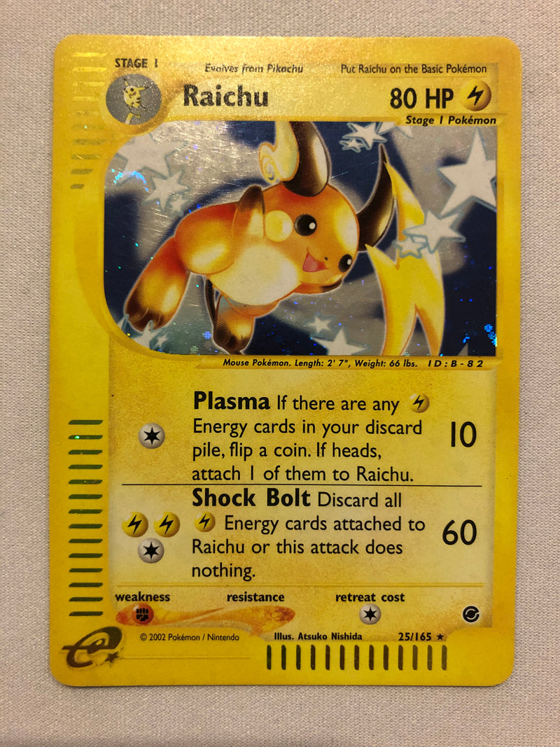 Raichu 25/165 Holo Expedition Pokemon Card Near Mint