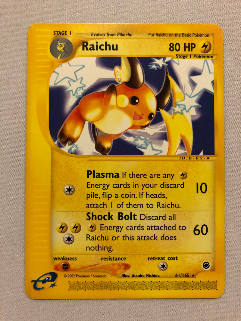Raichu 61/165 Expedition Non-Holo Rare Pokemon Card Near Mint