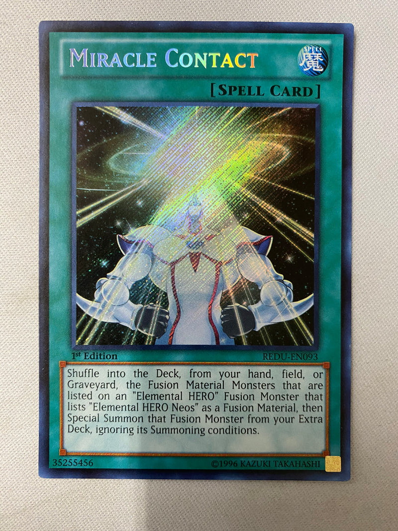 Yugioh Miracle Contact REDU-EN093 Secret Rare 1st Edition NM