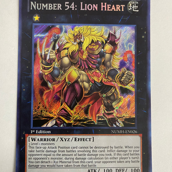 yugioh heart cards Yugioh Number 54: Lion Heart NUMH-EN026 Secret Rare 1st Edition NM